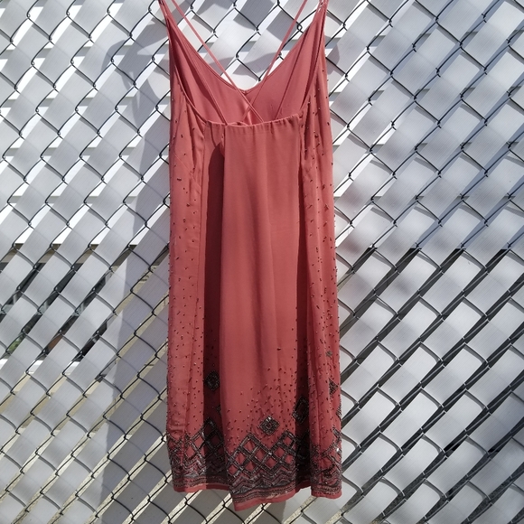 WHBM pink mini sequined cocktail party spaghetti strap dress M - Picture 4 of 11